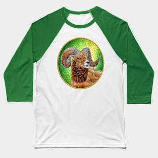 Stained Glass Big Horn Baseball T-Shirt